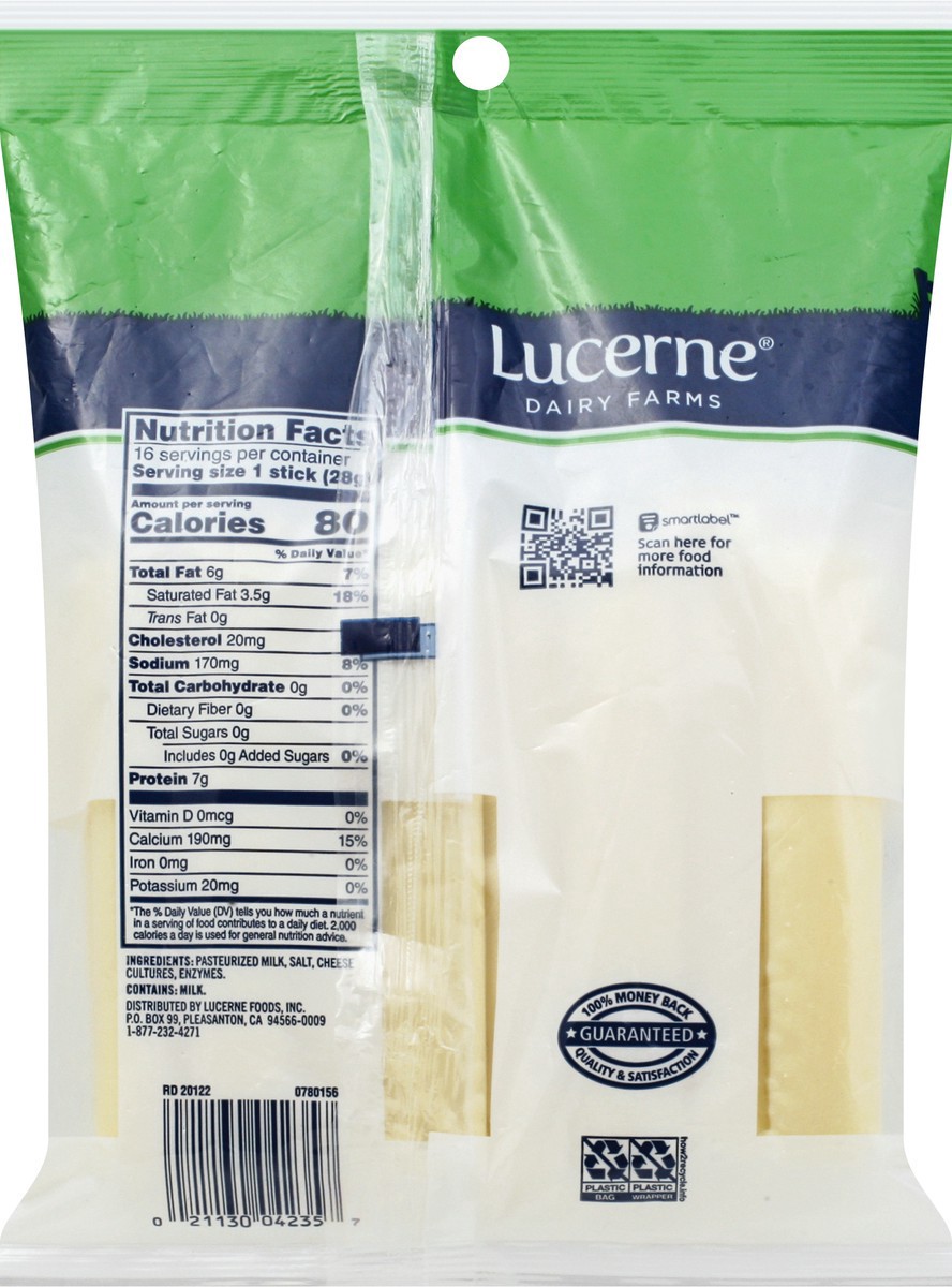 slide 4 of 9, Lucerne Dairy Farms Cheese String Mozzarella Low-Moisture Part-Skim, 16 ct; 1 oz