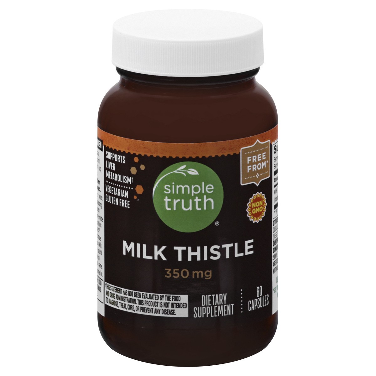 slide 13 of 13, Simple Truth Milk Thistle Dietary Supplement 350mg Capsules 60 ct Bottle, 60 ct