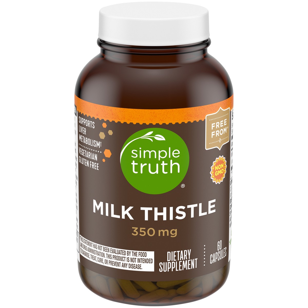 slide 12 of 13, Simple Truth Milk Thistle Dietary Supplement 350mg Capsules 60 ct Bottle, 60 ct