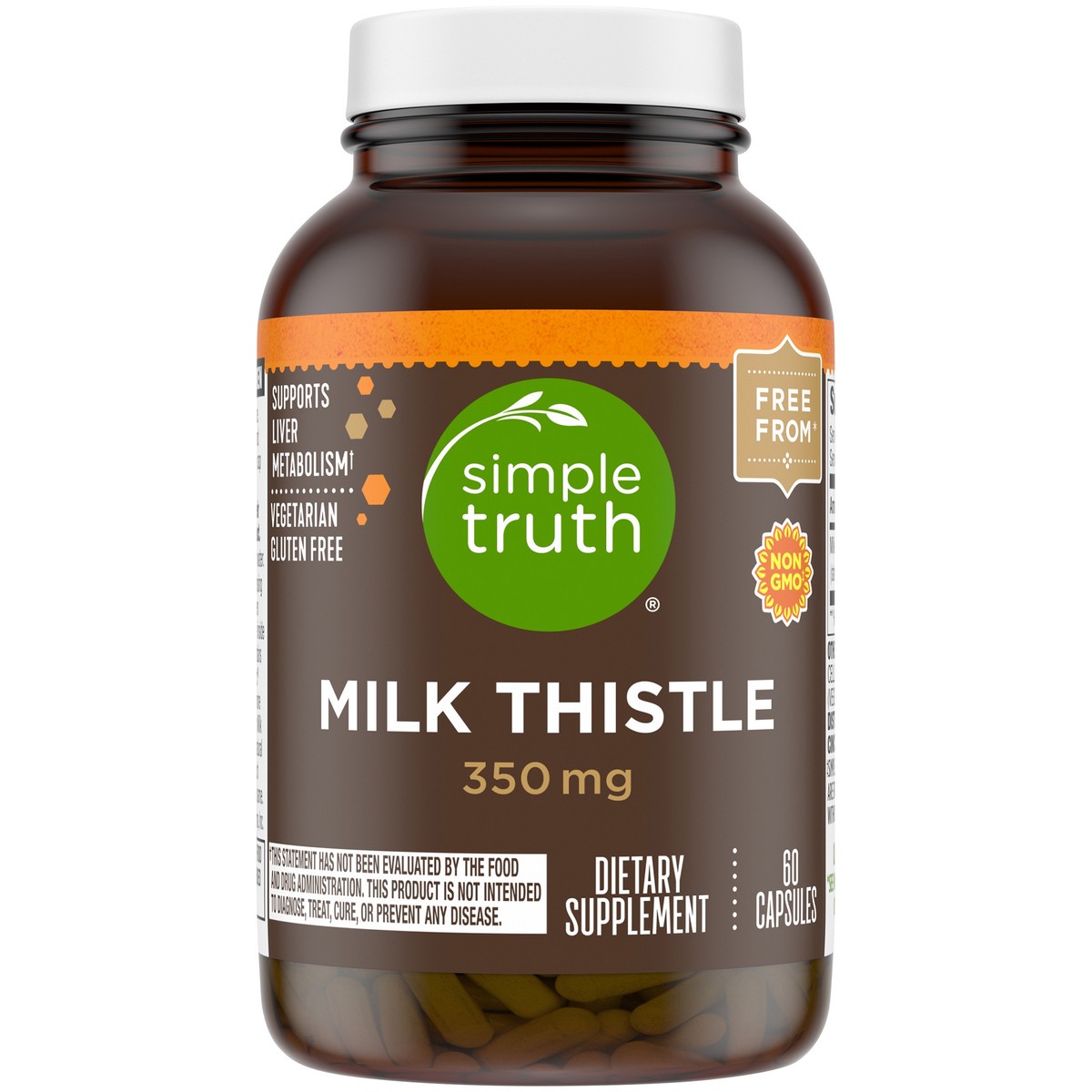 slide 1 of 13, Simple Truth Milk Thistle Dietary Supplement 350mg Capsules 60 ct Bottle, 60 ct