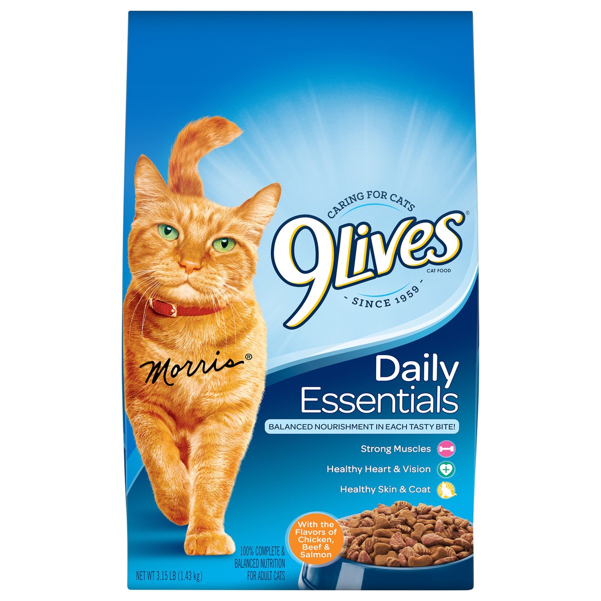 slide 1 of 8, 9Lives 1/3.15LB 9LIVES Daily Essentials, 50.4 oz
