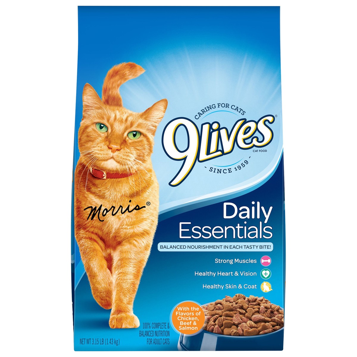 slide 1 of 8, 9Lives Daily Essentials Dry Cat Food, 3.15 lb. Bag, 3.15 lb