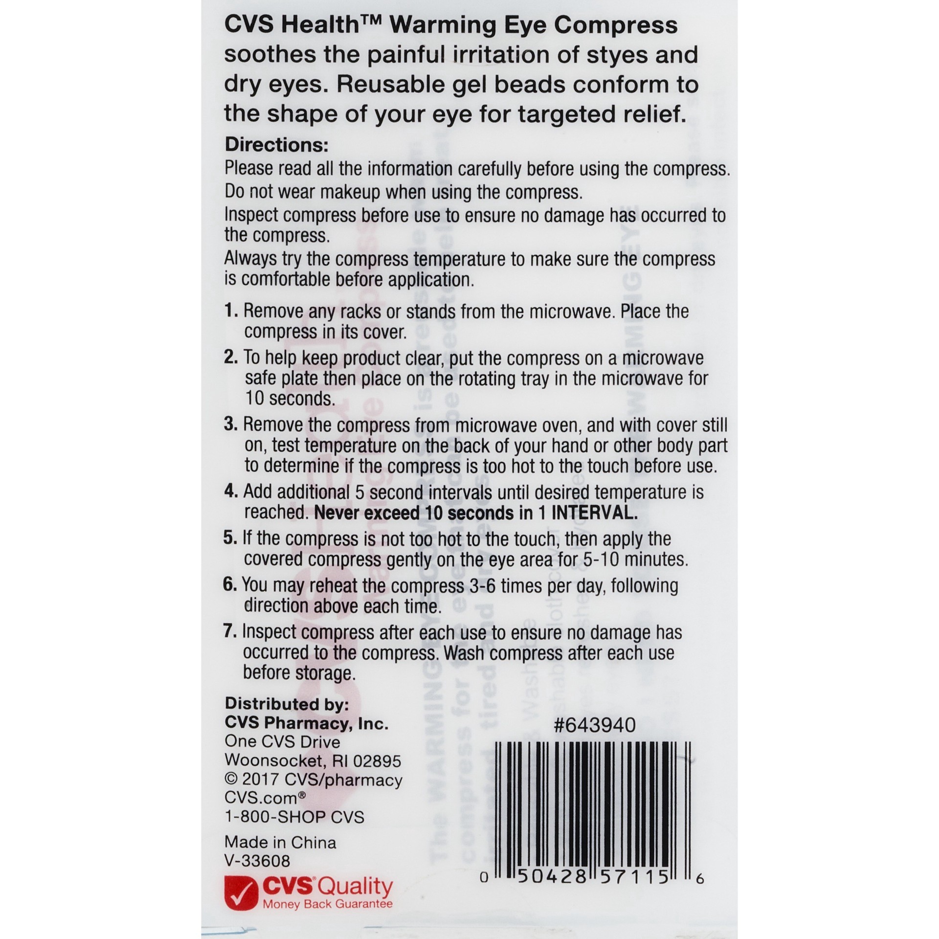 slide 2 of 3, Cvs Warming Eye Compress, Stye Relief, 1 ct