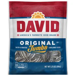 DAVID® jumbo sunflower seeds, original salt roasted - 3.75 oz