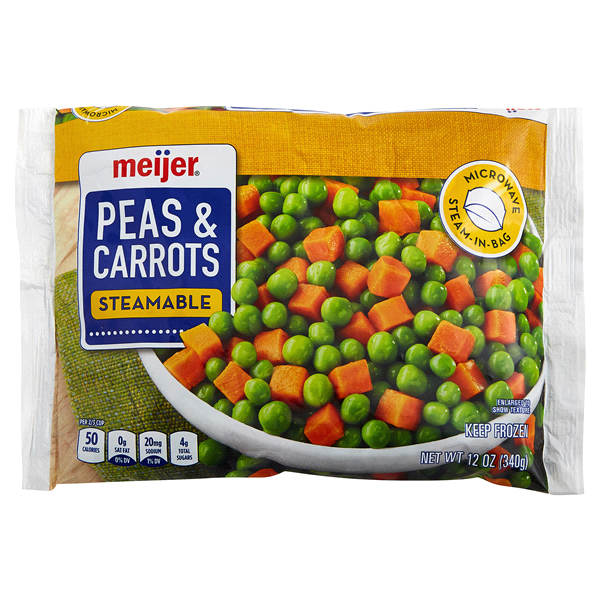 slide 1 of 1, Meijer Steamable Peas & Carrots, 12 oz