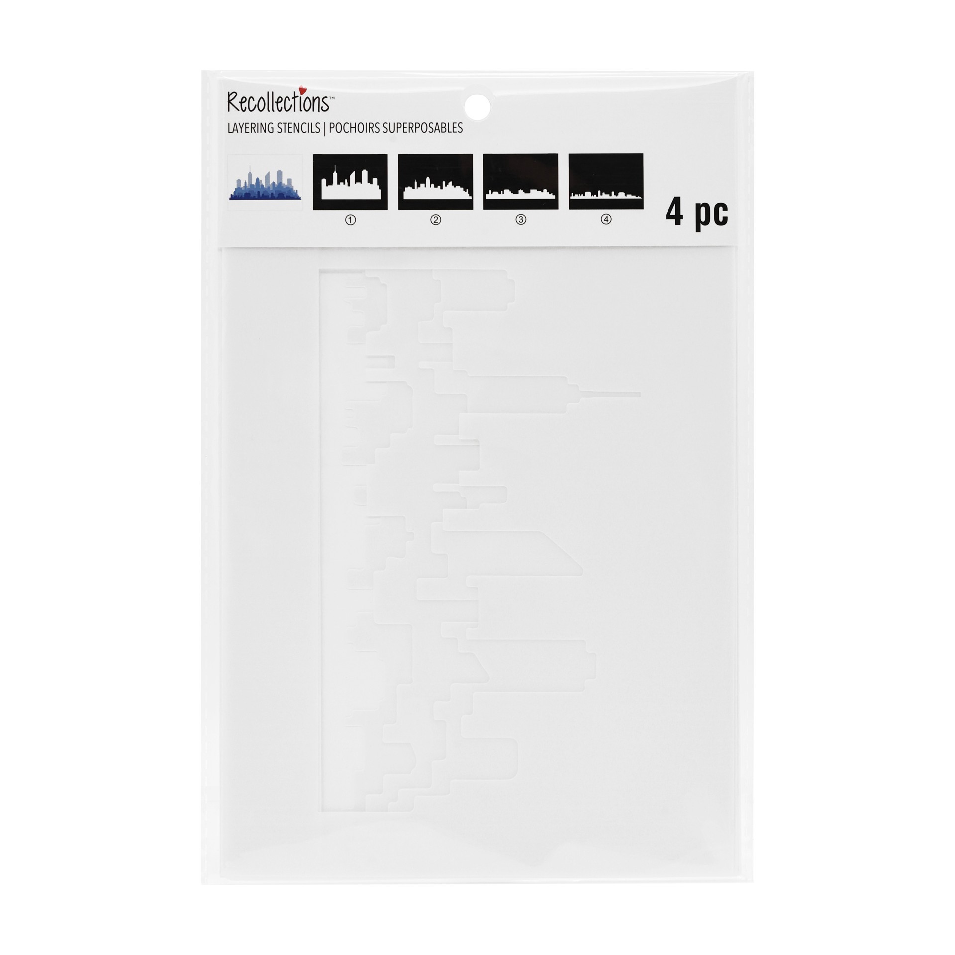 slide 2 of 4, 6" X 8" City Sky Print Stencil Set By Recollections, 6 in x 8 in