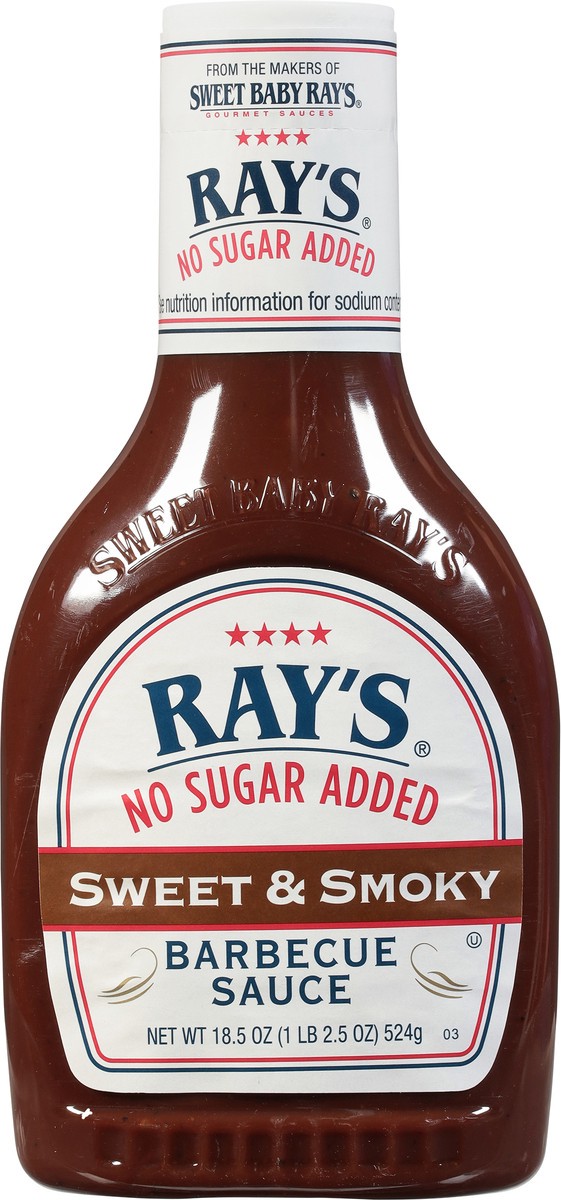 slide 7 of 7, Ray's No Sugar Added Sweet & Smoky Barbecue Sauce 18.5 oz, 18.5 oz