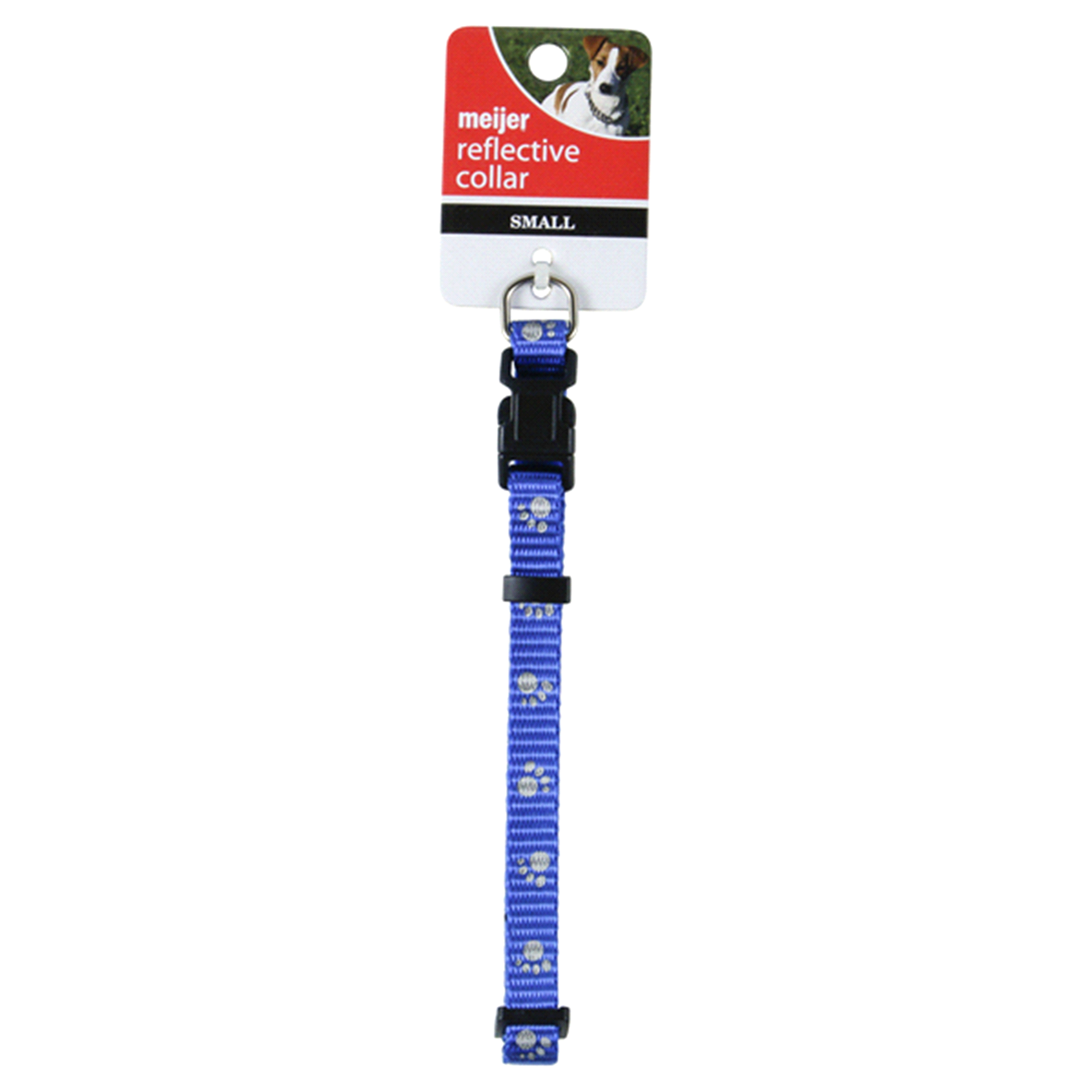 slide 1 of 1, Meijer Adjustable and Reflective Nylon Dog Collar, Blue, Small, 3/8", SMALL     