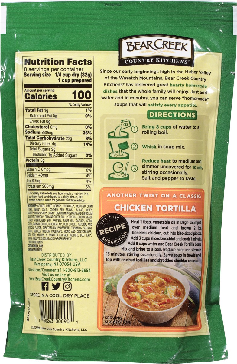 slide 9 of 9, Bear Creek Country Kitchens Tortilla Soup Mix Family Size 8.8 oz, 8.7 oz