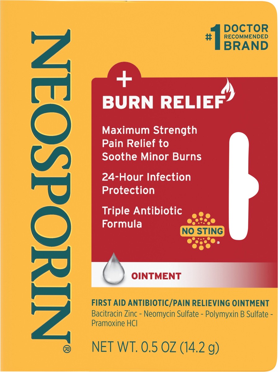 slide 2 of 6, BAND AID Neosporin + Burn Relief Ointment, .5 oz, 0.5 oz