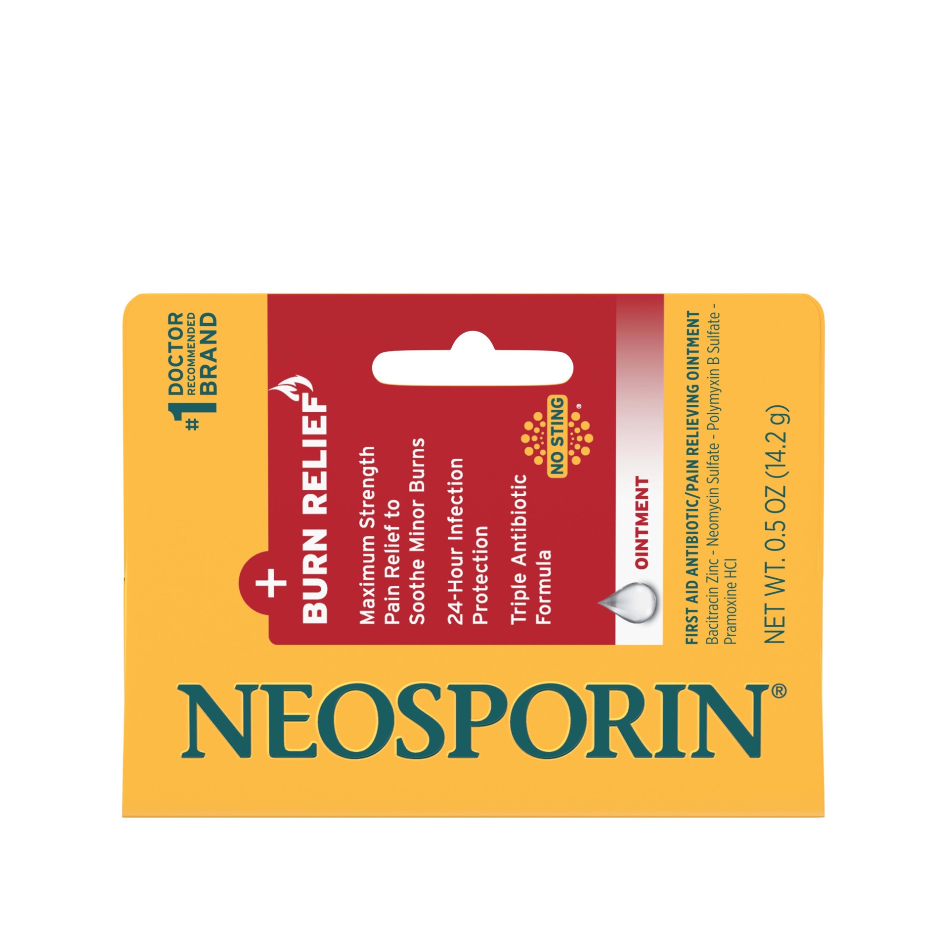 slide 1 of 6, BAND AID Neosporin + Burn Relief Ointment, .5 oz, 0.5 oz