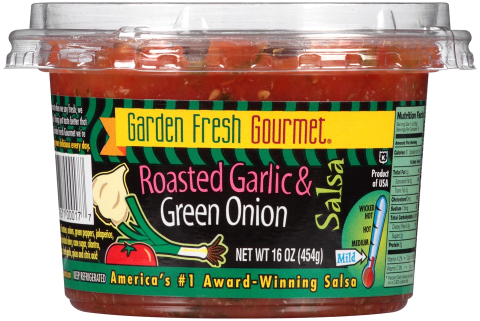 slide 1 of 1, Garden Fresh Gourmet Roasted Garlic Green Onion Salsa, 16 oz