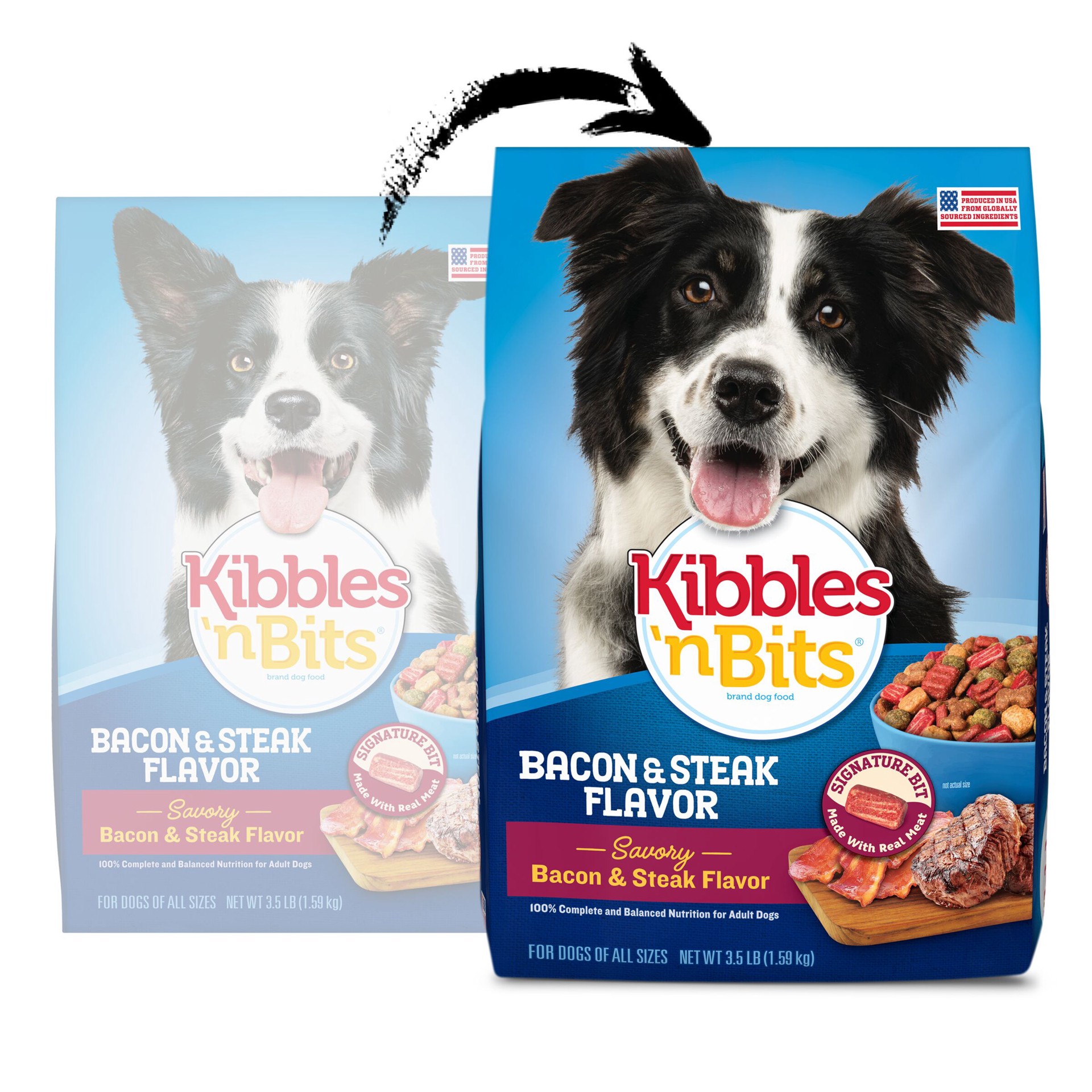 slide 3 of 7, Kibbles 'n Bits Savory Bacon & Steak Flavor Dry Dog Food, 3.5 lb. Bag, 3.5 lb