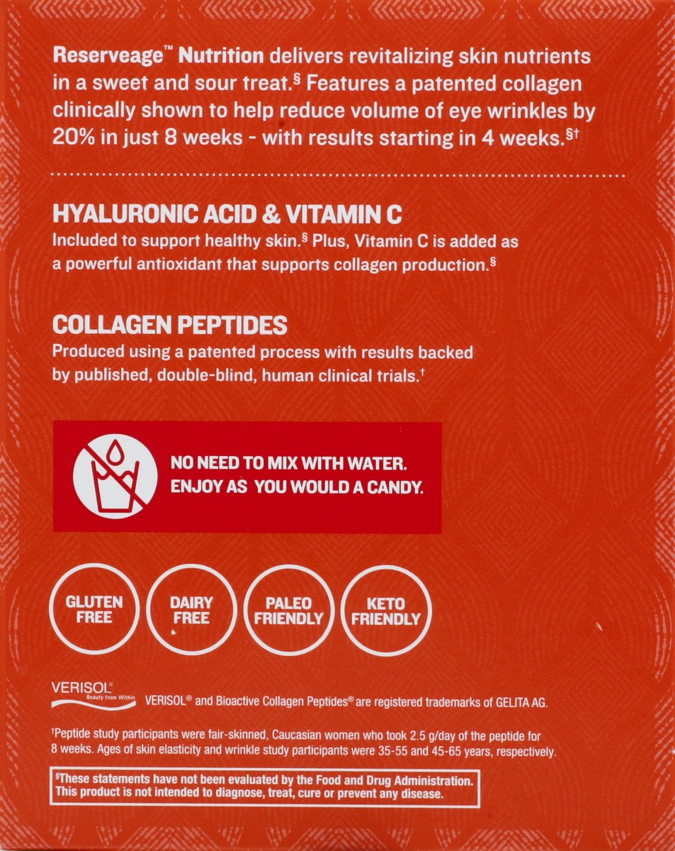 slide 7 of 9, Reserveage Nutrition With Hyaluronic Acid & Vitamin C Sour Apple Collagen Candy 20 ea, 2.3 oz