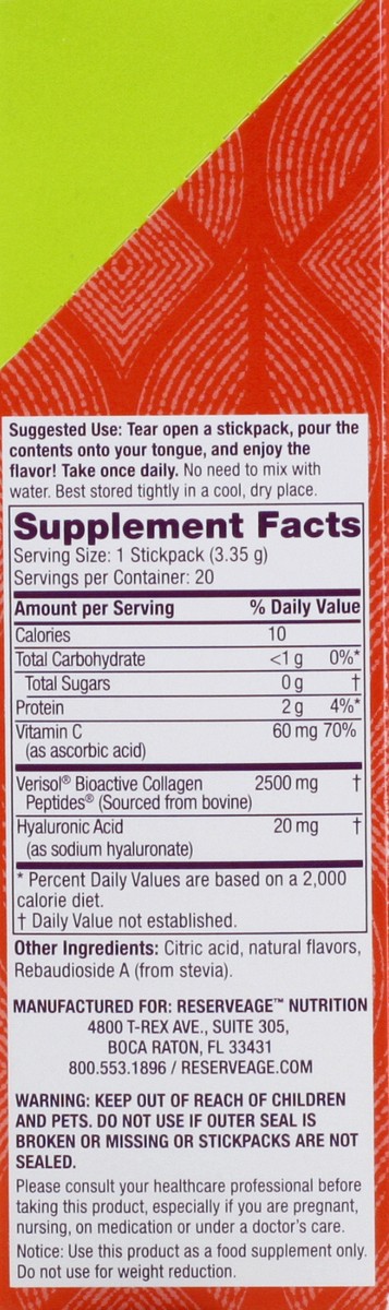 slide 3 of 9, Reserveage Nutrition With Hyaluronic Acid & Vitamin C Sour Apple Collagen Candy 20 ea, 2.3 oz