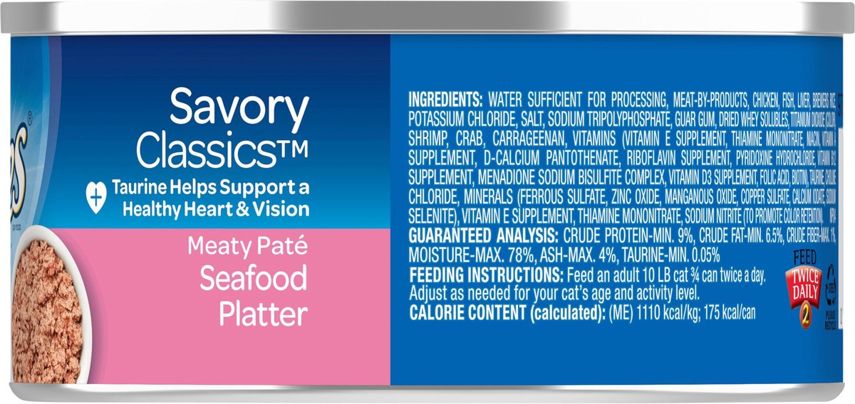 slide 8 of 8, 9Lives Meaty Paté Seafood Platter Wet Cat Food, 5.5 oz. Can, 5.5 oz