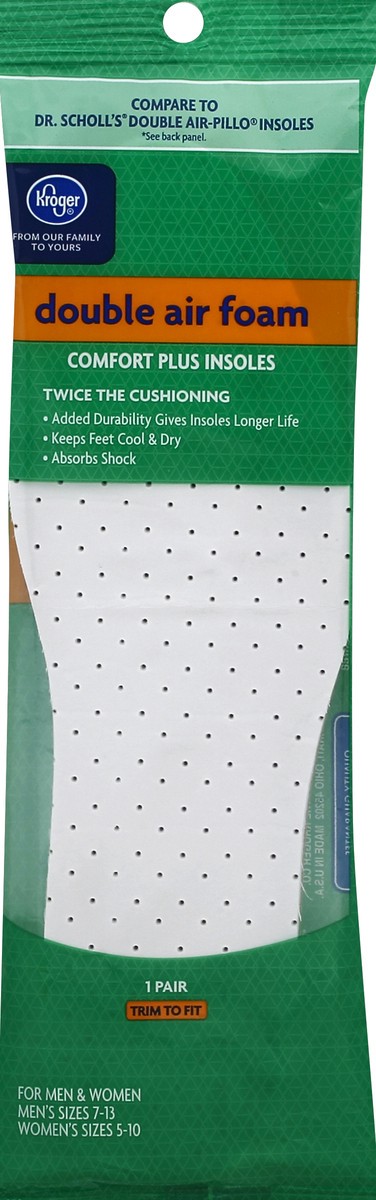 slide 1 of 3, Kroger Double Air Foam Insoles, 1 ct