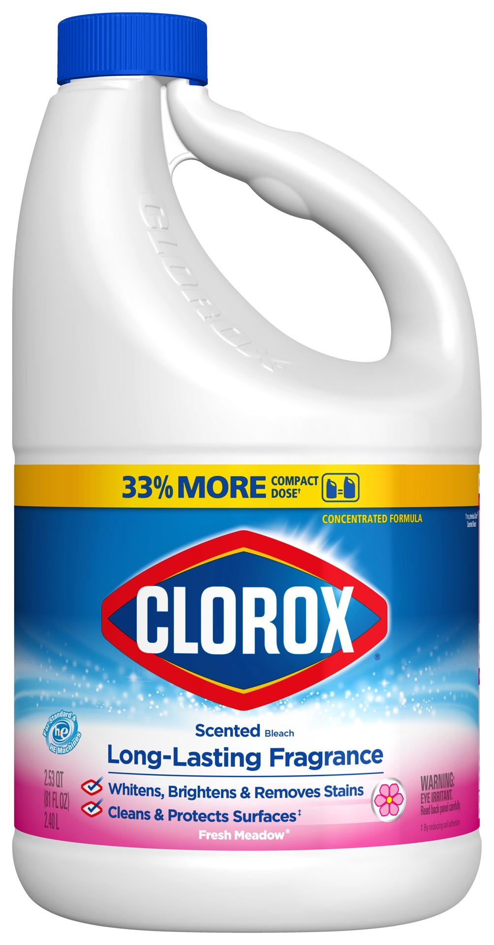 slide 1 of 6, Clorox Scented Bleach, Concentrated Formula, Fresh Meadow Scent, 81 Ounce Bottle, 81 fl oz