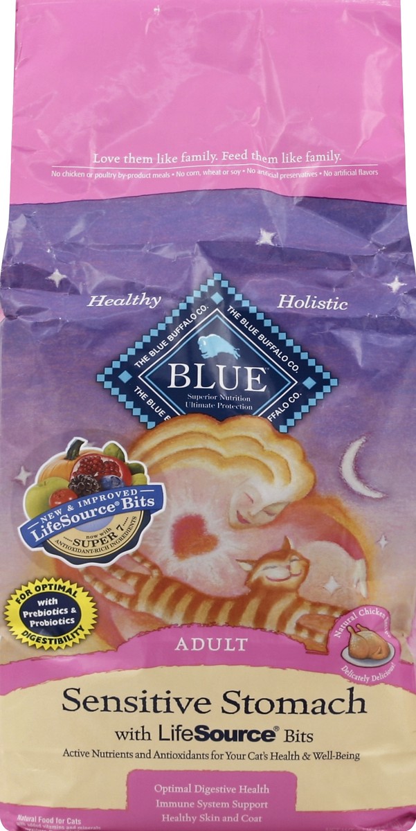 slide 6 of 6, Blue Buffalo Tastefuls Sensitive Stomach Natural Adult Dry Cat Food, Chicken 7lb bag, 7 lb