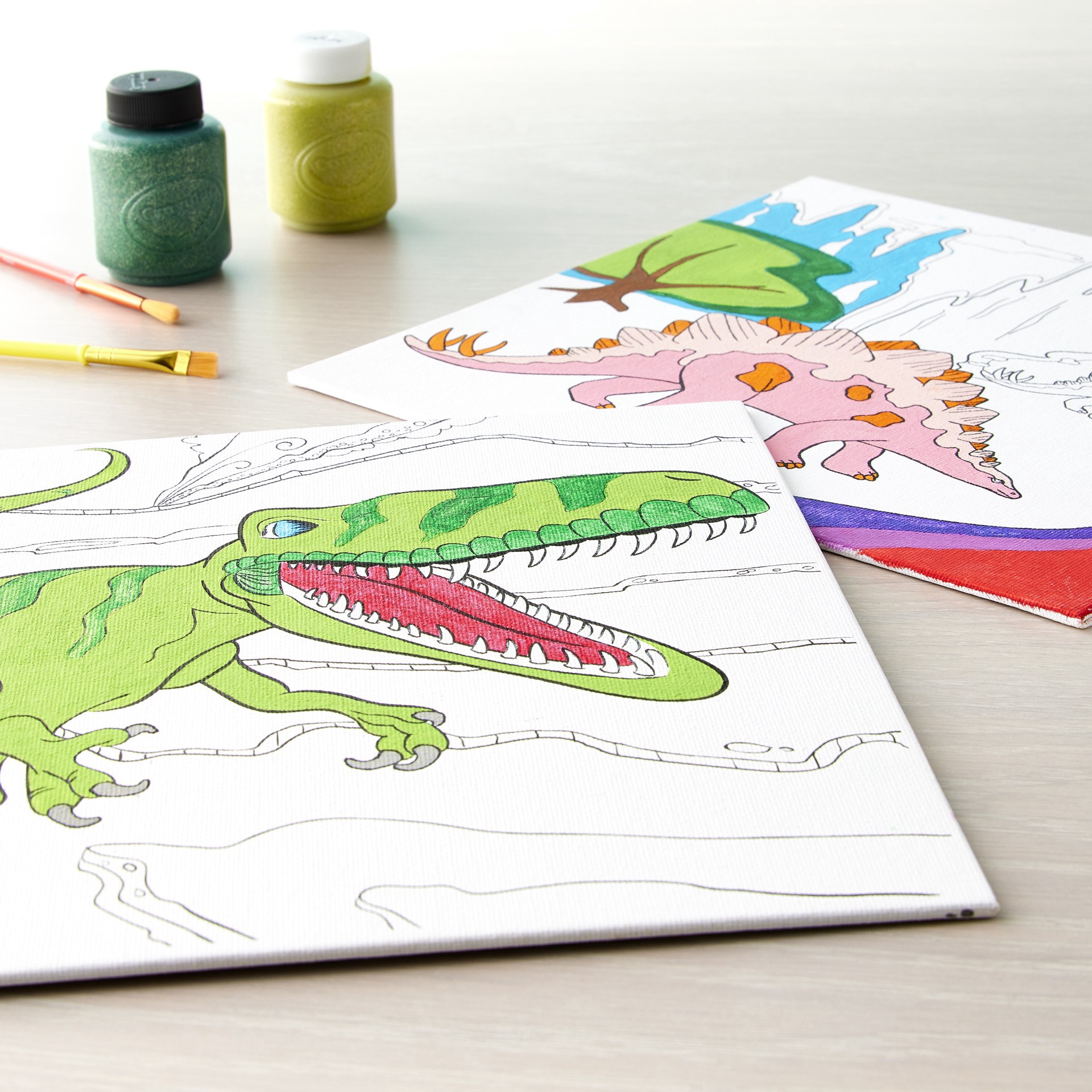 slide 7 of 8, Dinosaur Canvas Set By Creatology, 10 in x 10 in
