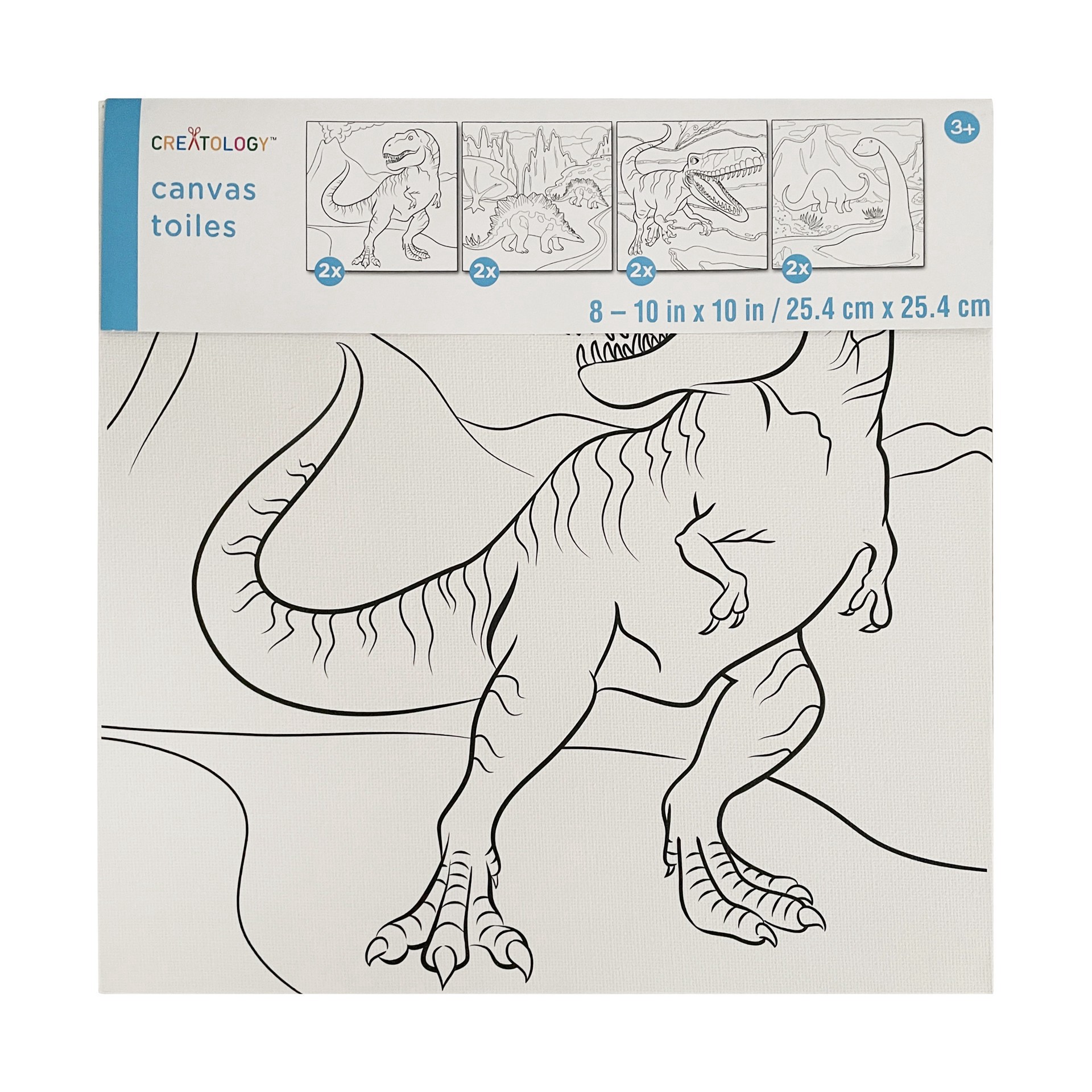 slide 3 of 8, Dinosaur Canvas Set By Creatology, 10 in x 10 in