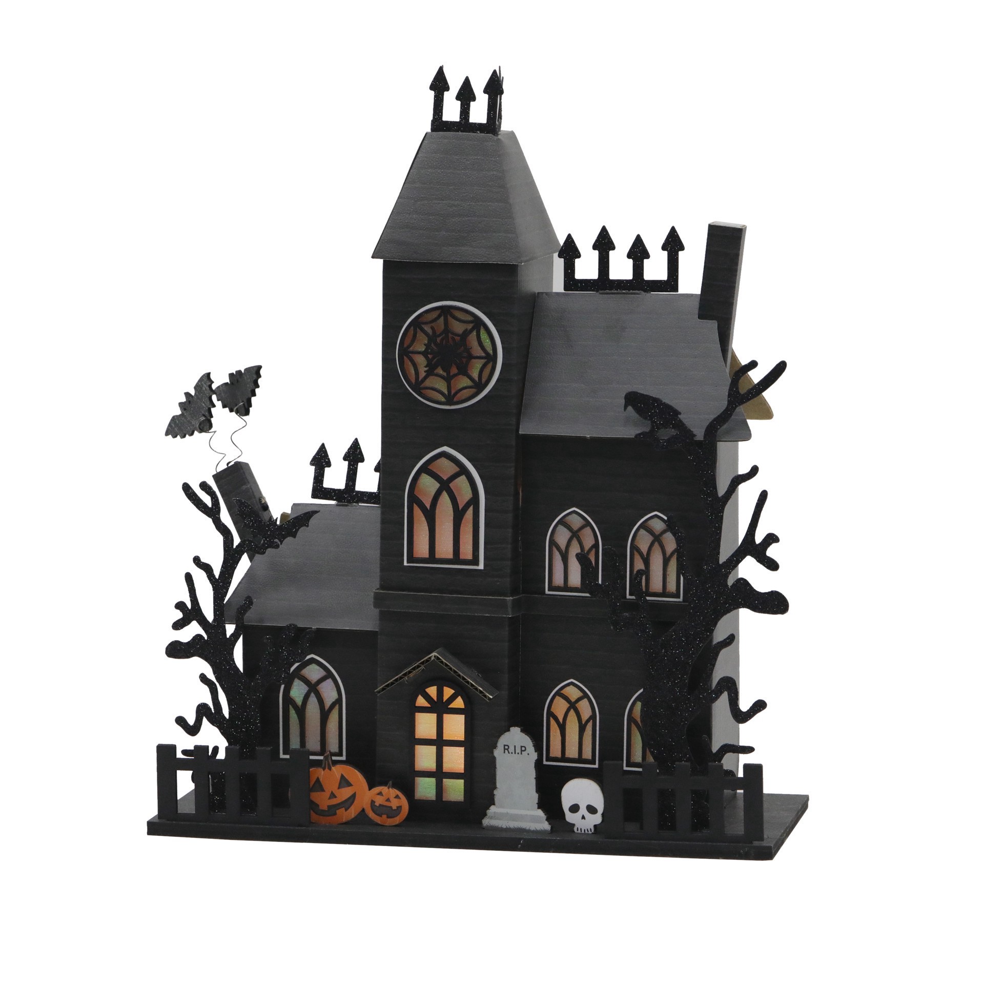 slide 2 of 2, 12.25" Black Haunted House Led Tabletop Decor By Ashland, 12.25 in