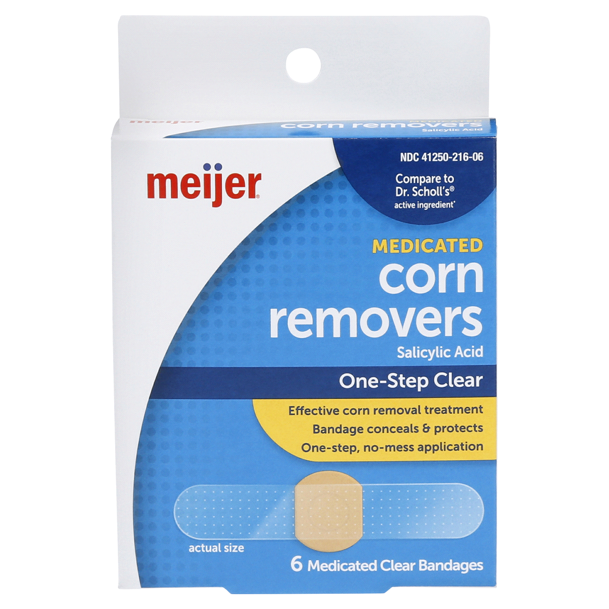 slide 1 of 8, Meijer One-Step Corn Removers, Medicated, 6 ct