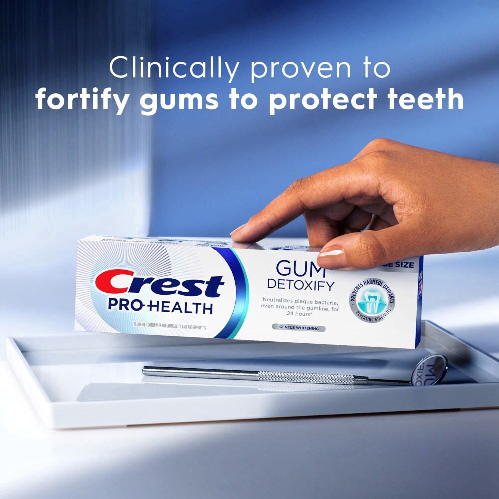 slide 5 of 6, Crest Pro-Health Gum & Whitening Toothpaste 4.8 oz Anticavity, Antibacterial Flouride Toothpaste, Clinically Proven Gum, Sensitive, and Enamel Protection, Plaque Control, 4.8 oz