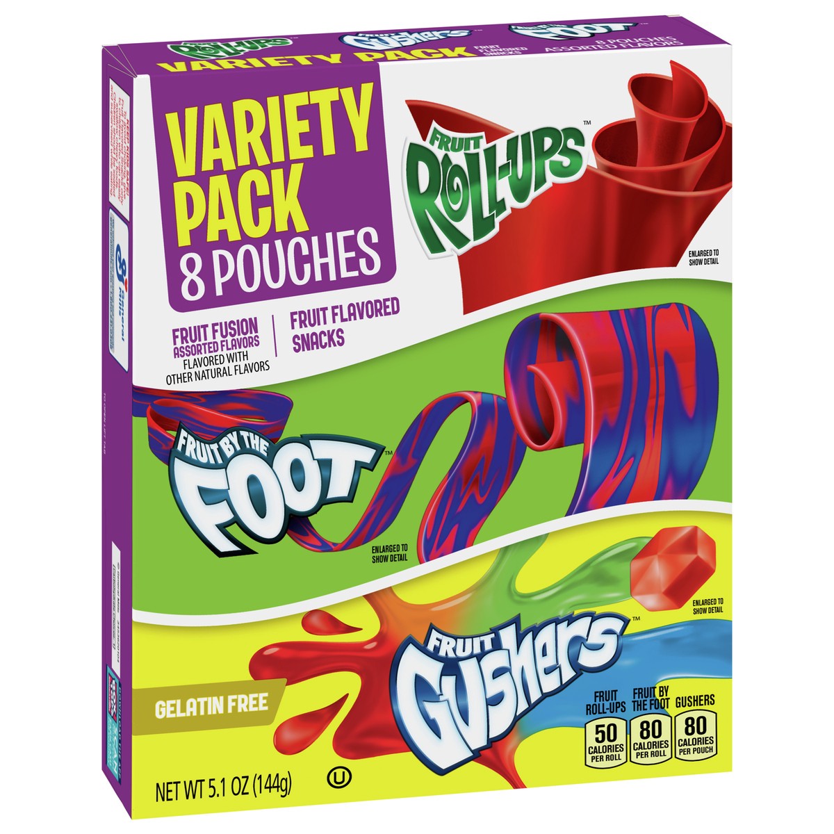 slide 2 of 9, General Mills Fruit Roll-Ups, Fruit by the Foot, Gushers Snacks Variety Pack, 8 ct, 8 ct