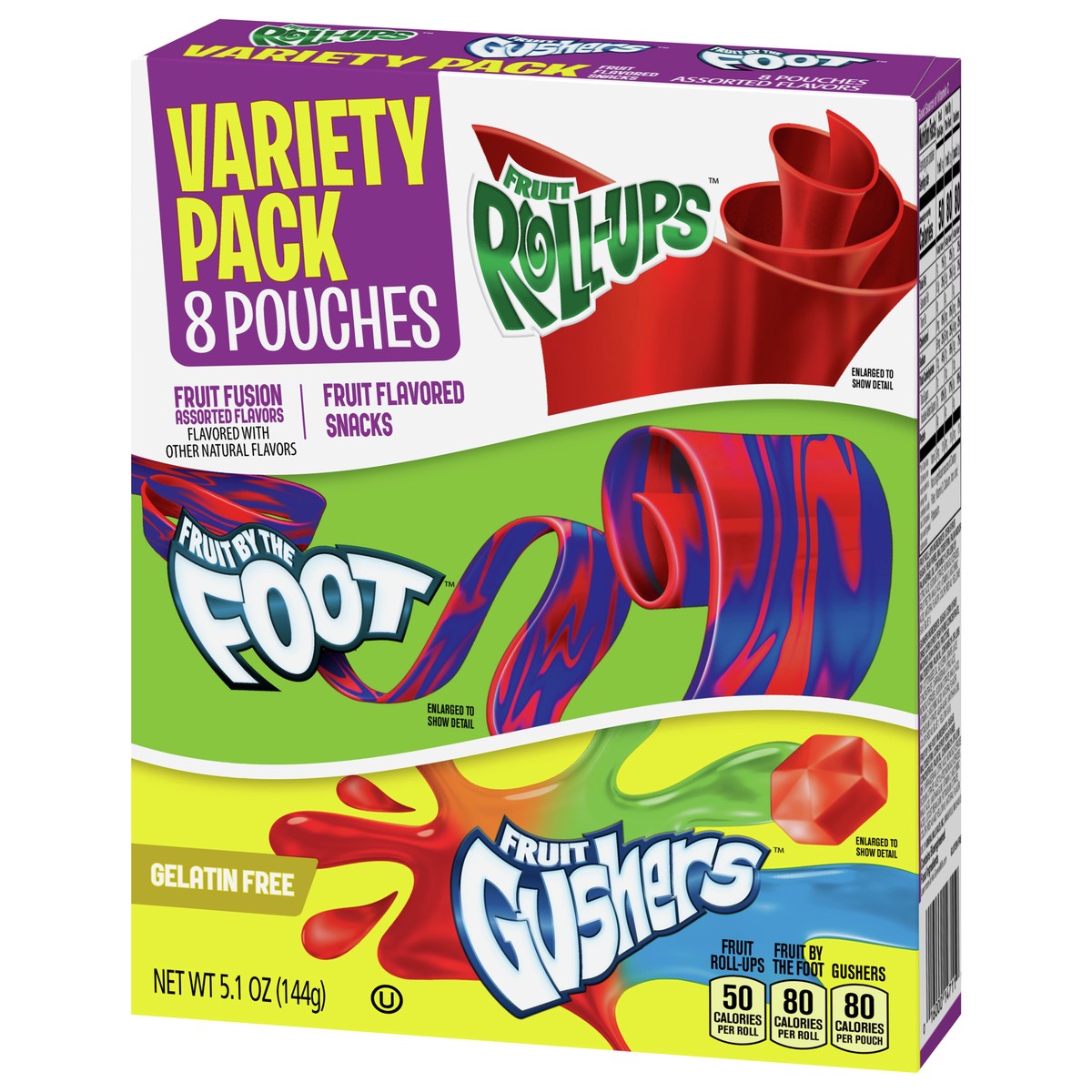 slide 3 of 9, General Mills Fruit Roll-Ups, Fruit by the Foot, Gushers Snacks Variety Pack, 8 ct, 8 ct