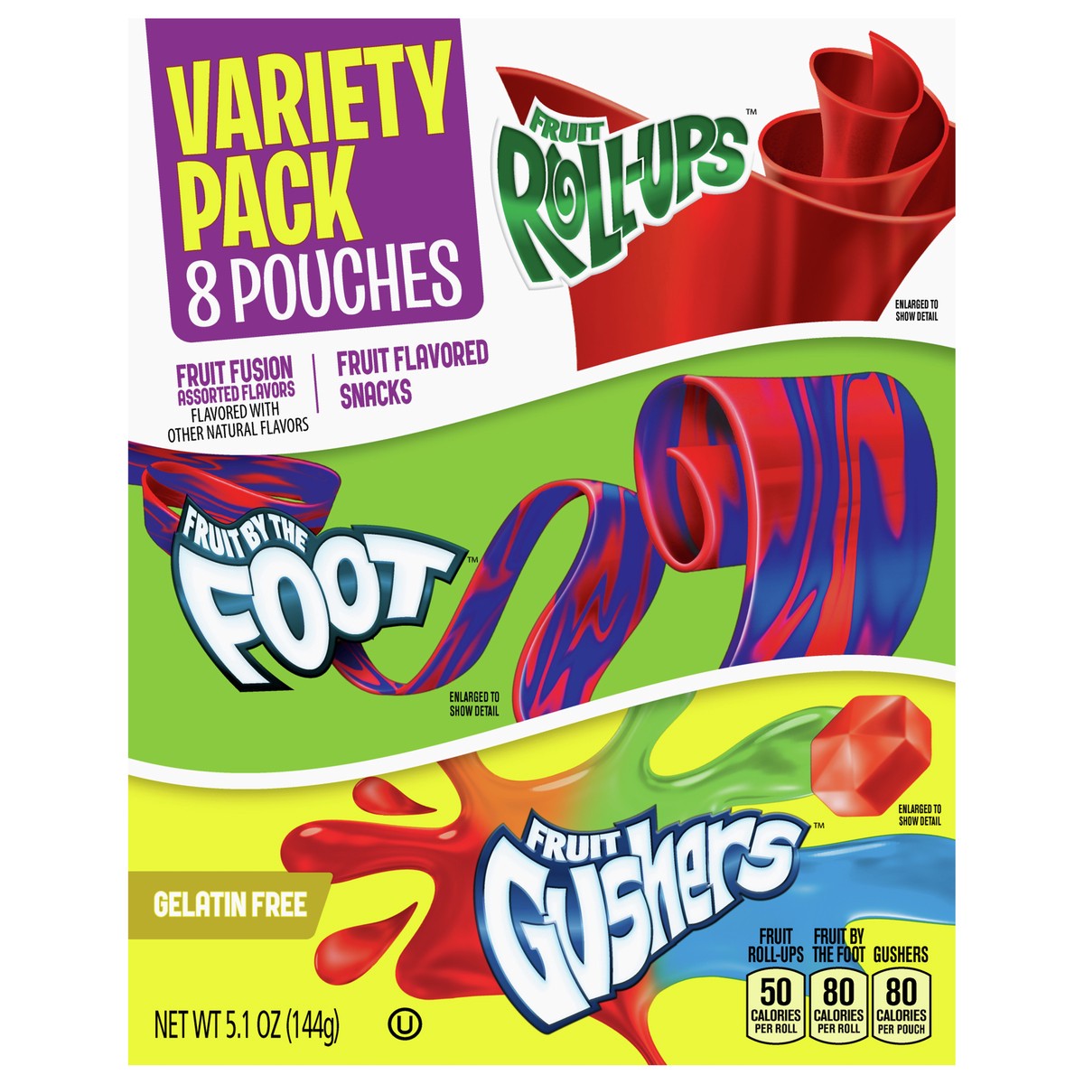 slide 1 of 9, General Mills Fruit Roll-Ups, Fruit by the Foot, Gushers Snacks Variety Pack, 8 ct, 8 ct