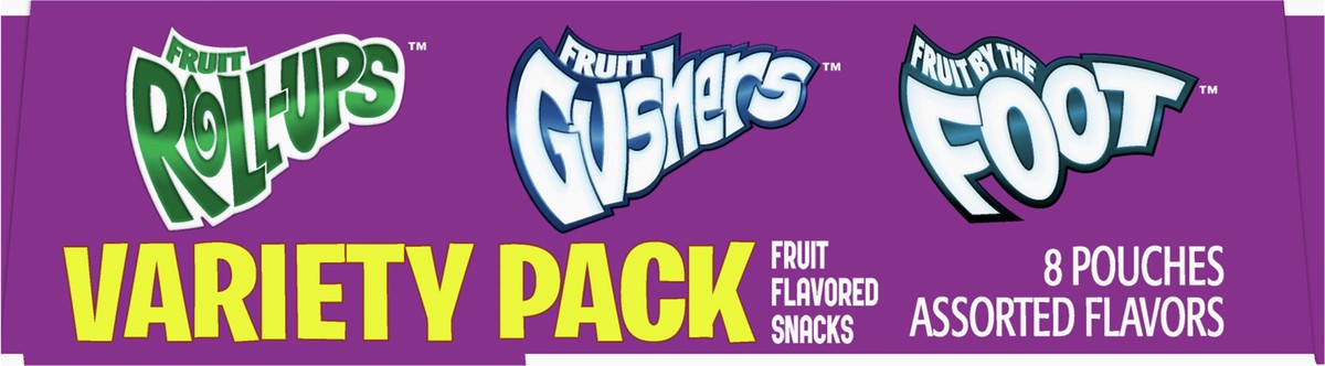 slide 9 of 9, General Mills Fruit Roll-Ups, Fruit by the Foot, Gushers Snacks Variety Pack, 8 ct, 8 ct