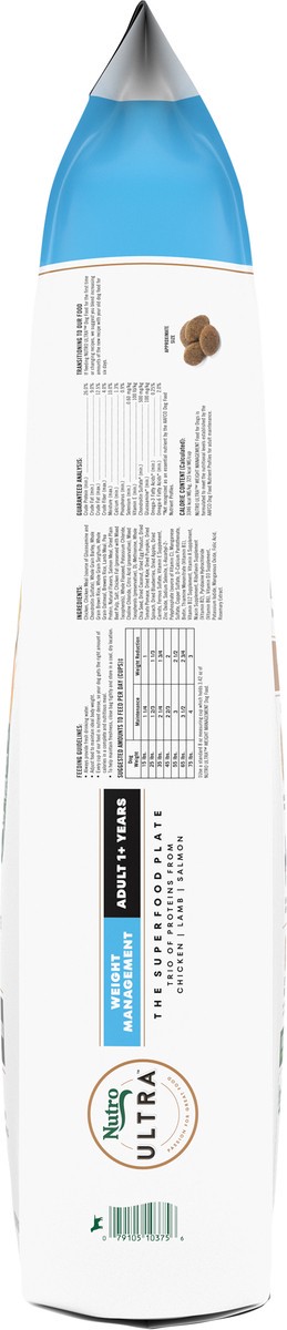 slide 4 of 16, Nutro Ultra Adult Weight Management Dry Dog Food, Chicken, Lamb and Salmon Protein Trio, 30 lb. Bag, 30 Lb