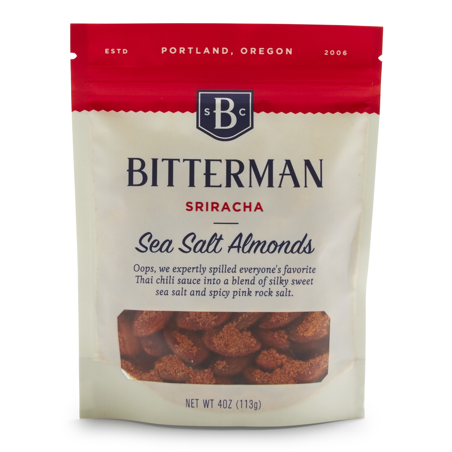 slide 1 of 1, Bitterman Salt Co. Sriracha Salted Almonds, 1 ct