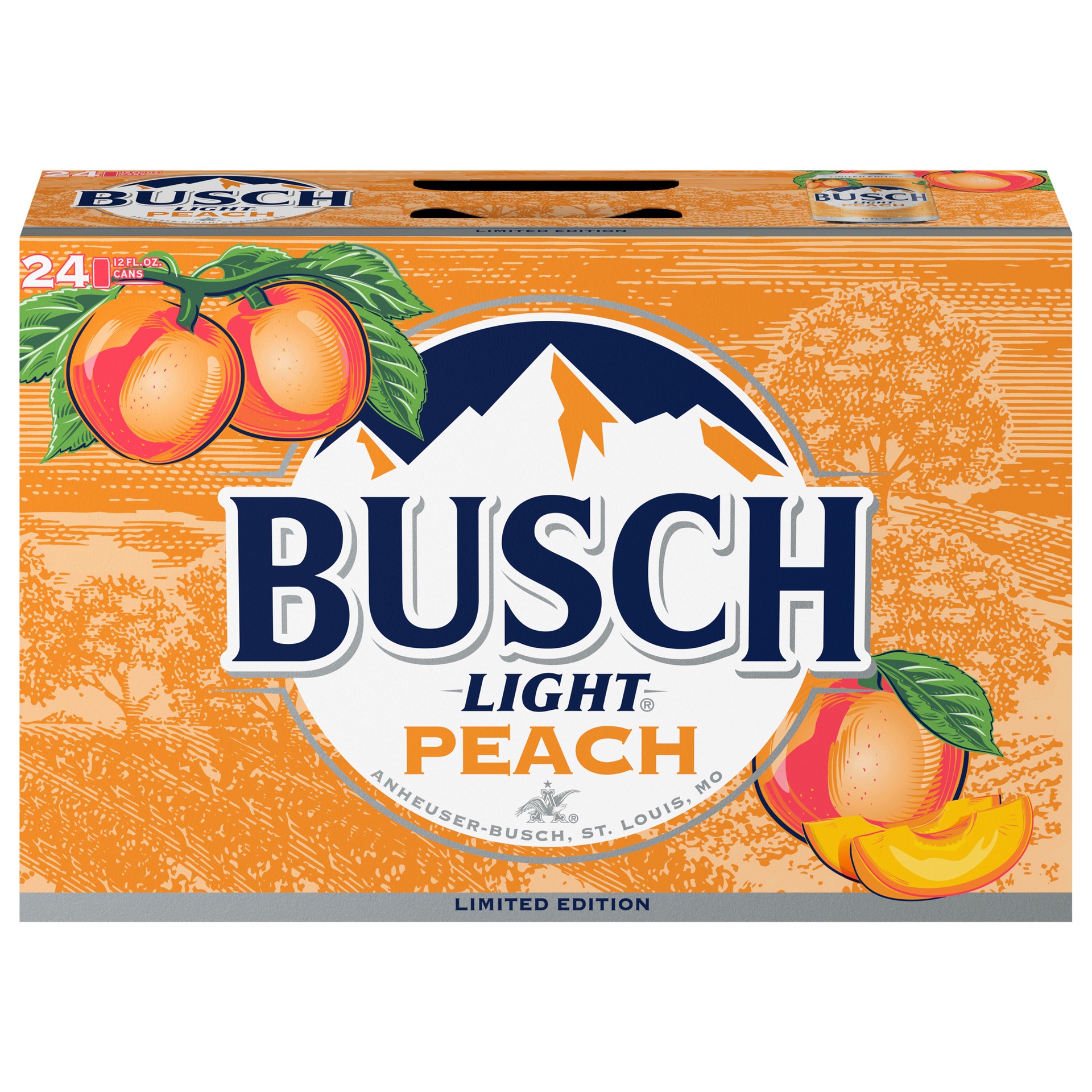 slide 2 of 5, Busch Light Peach Flavored Beer, 24 Pack Beer, 12 Fl. Oz. Cans, 4.1% ABV, Limited Edition, 288 fl oz