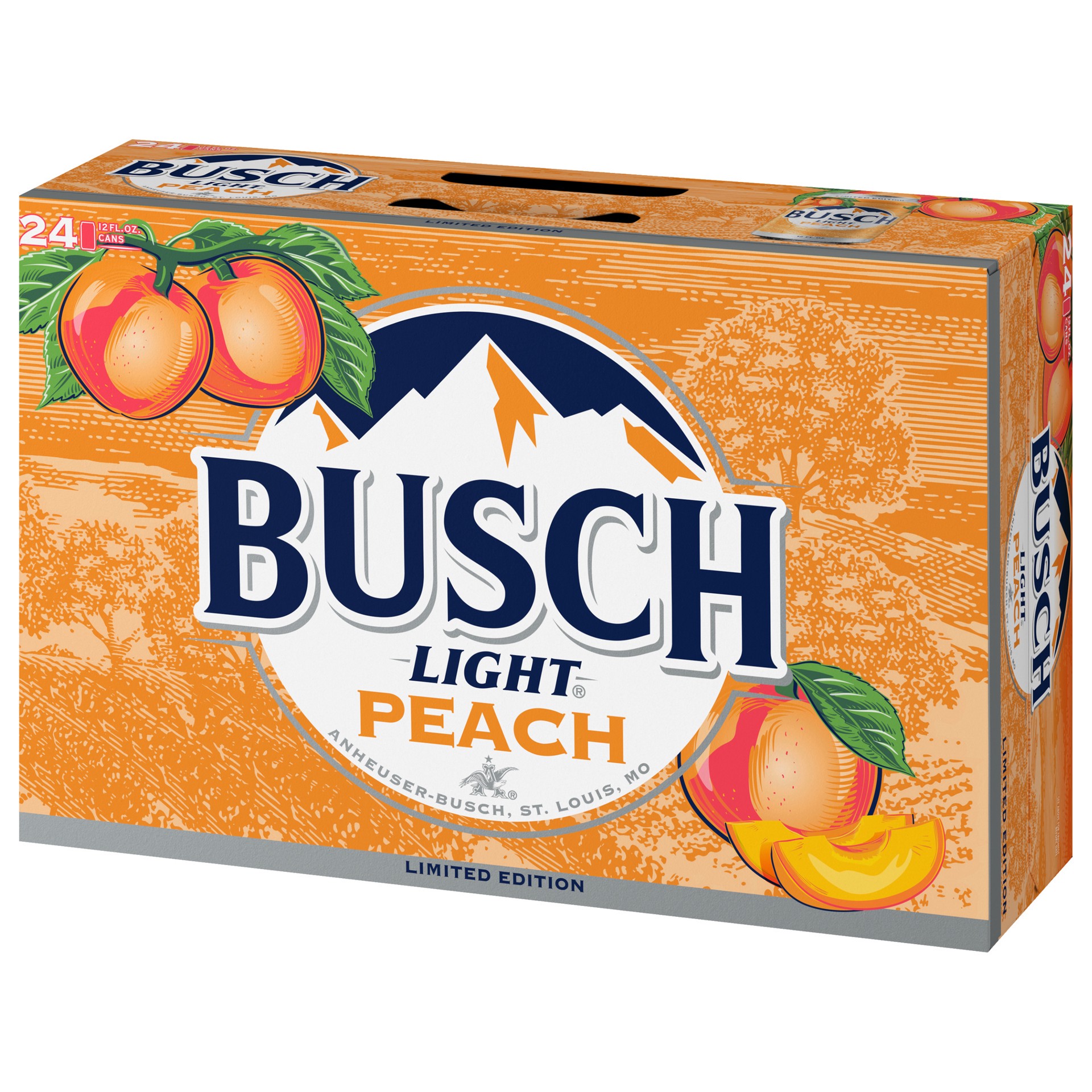 slide 4 of 5, Busch Light Peach Flavored Beer, 24 Pack Beer, 12 Fl. Oz. Cans, 4.1% ABV, Limited Edition, 288 fl oz