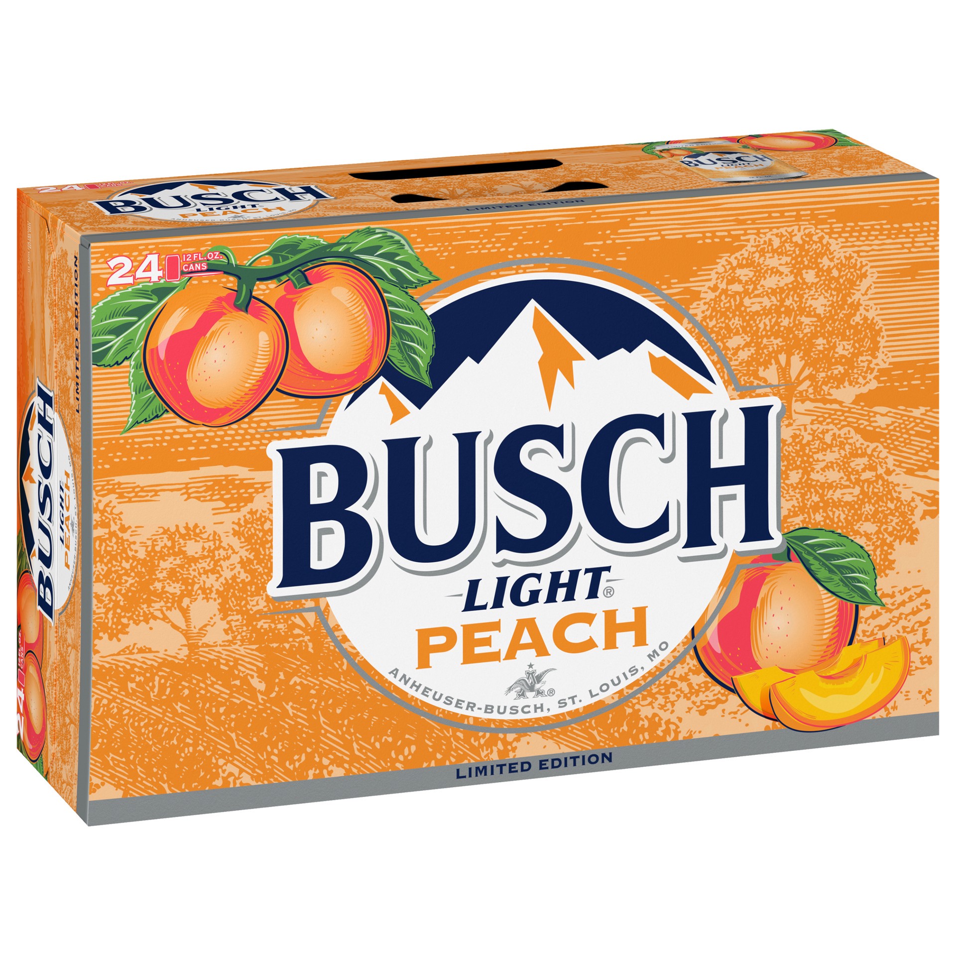 slide 5 of 5, Busch Light Peach Flavored Beer, 24 Pack Beer, 12 Fl. Oz. Cans, 4.1% ABV, Limited Edition, 288 fl oz