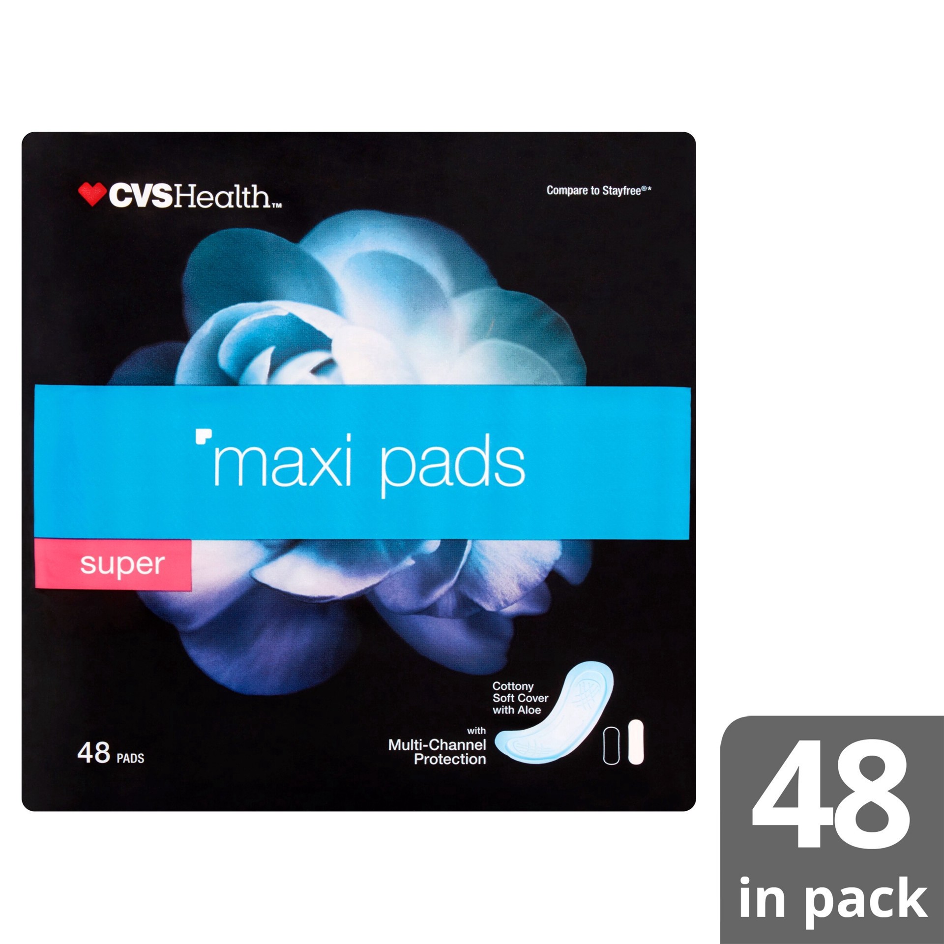 slide 2 of 6, Cvs Maxi Pads, Super, 48 Ct, 48 ct
