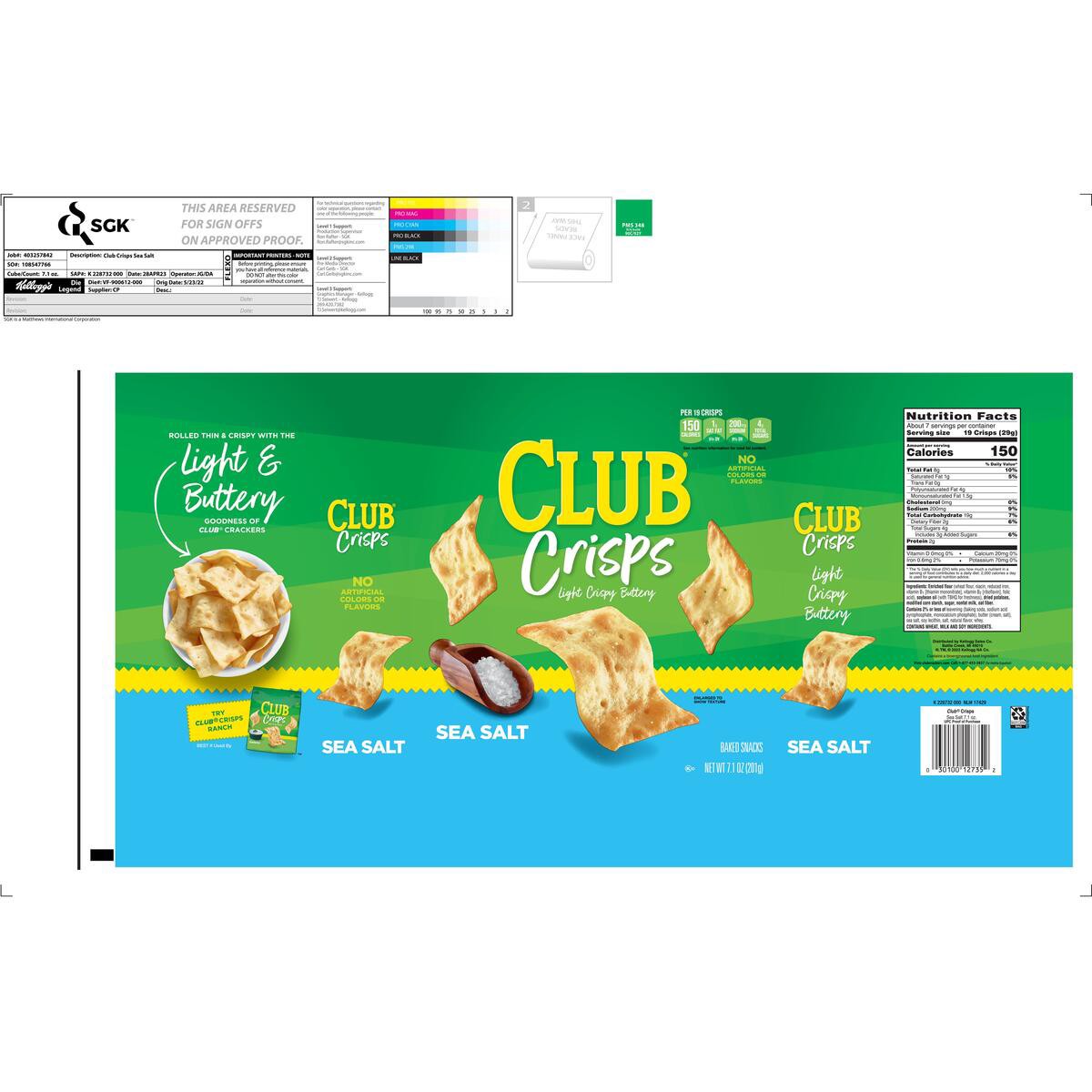 slide 6 of 13, Club Kellogg's Club Cracker Crisps, Sea Salt, 7.1 oz, 7.1 oz