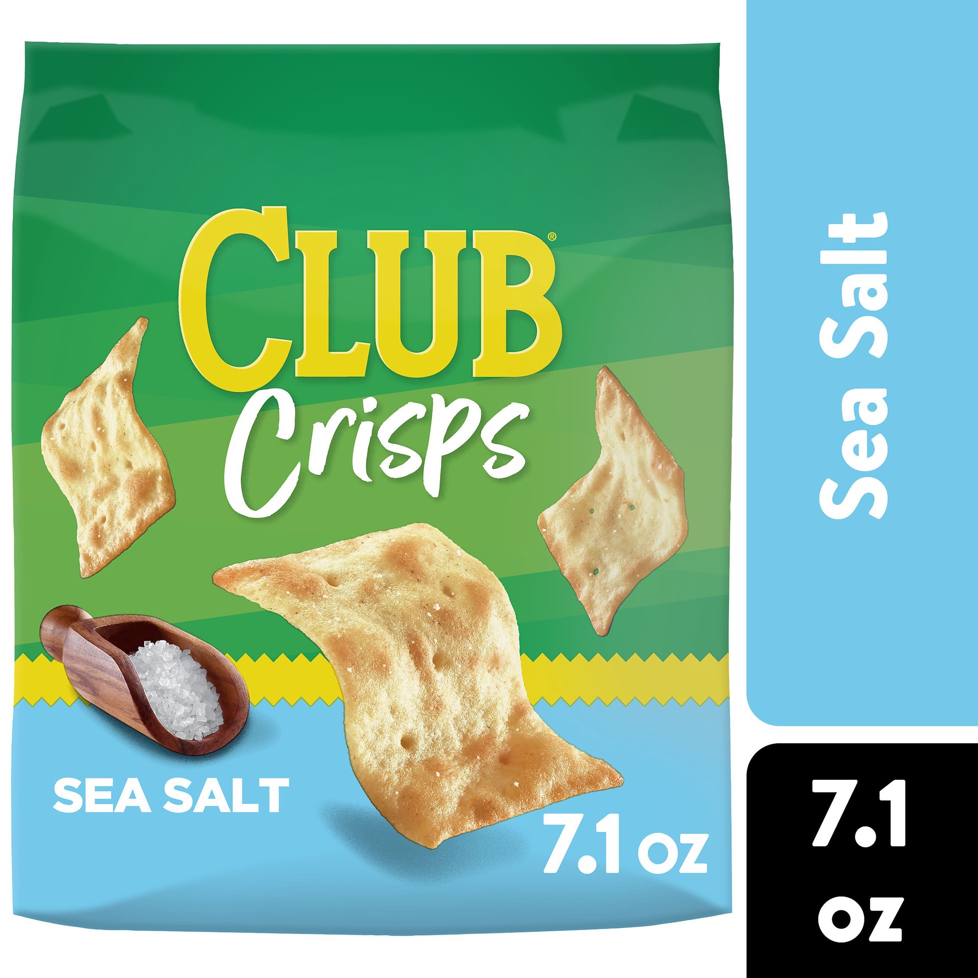 slide 1 of 13, Club Cracker Crisps, Baked Snack Crackers, Party Snacks, Sea Salt, 7.1oz Bag, 1 Bag, 7.1 oz