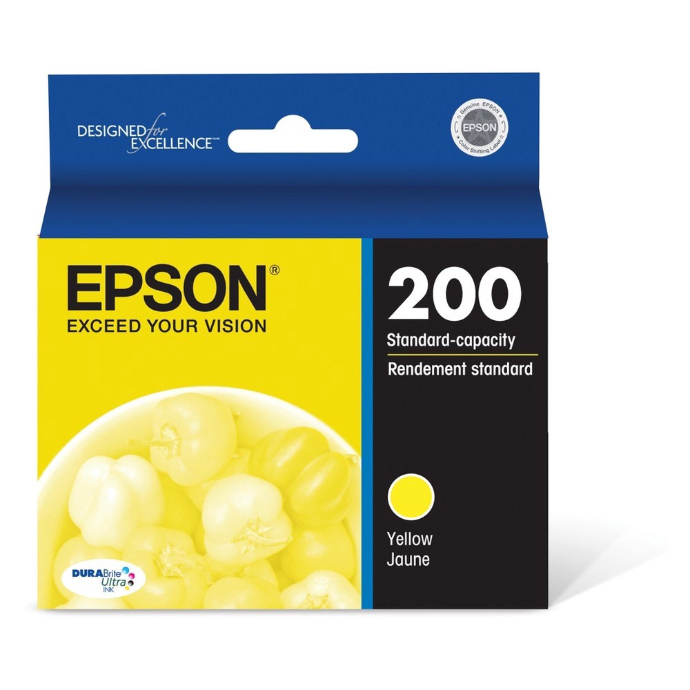 slide 3 of 3, Epson DuraBrite Ultra 200 Standard-Capacity Single Ink Cartridge - Yellow (T200420-CP), 1 ct