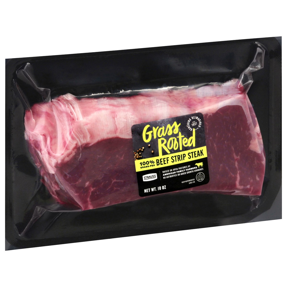 slide 2 of 14, Grass Rooted Strip Steak Beef 10 oz, 10 oz