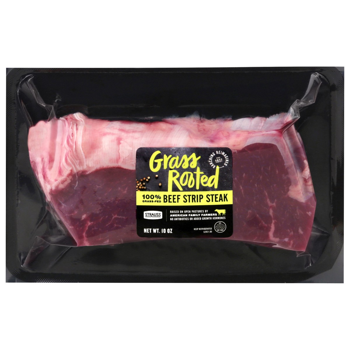 slide 1 of 14, Grass Rooted Strip Steak Beef 10 oz, 10 oz