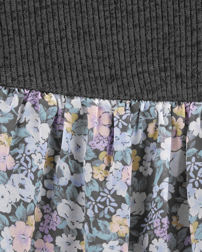 slide 3 of 3, Oshkosh Kid Floral Chiffon Long-Sleeve Dress Floral 12, 1 ct