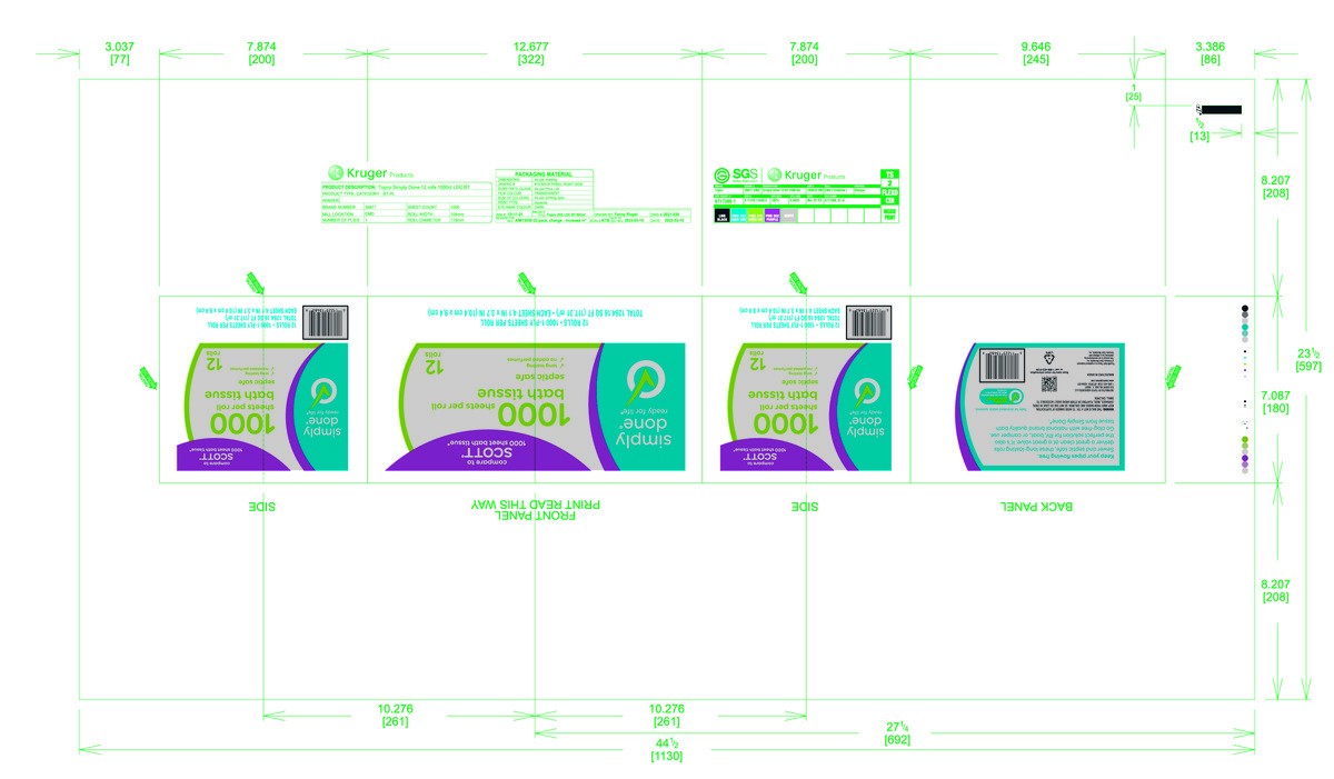 slide 9 of 13, Simply Done 1-Ply Bath Tissue 12 ea, 12 ct