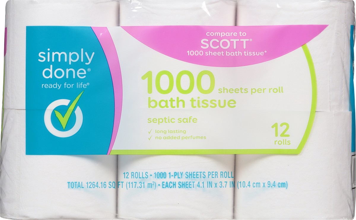 slide 4 of 13, Simply Done 1-Ply Bath Tissue 12 ea, 12 ct