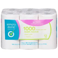 Simply Done 1-Ply Bath Tissue 12 ea