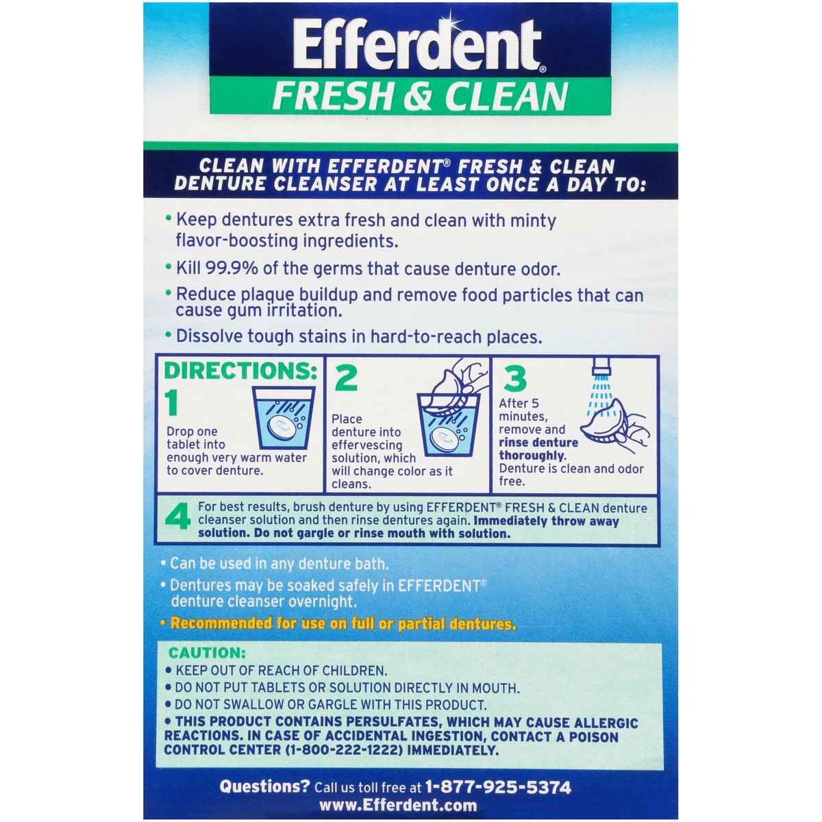 slide 2 of 9, Efferdent Denture Cleanser Plus, 108 ct