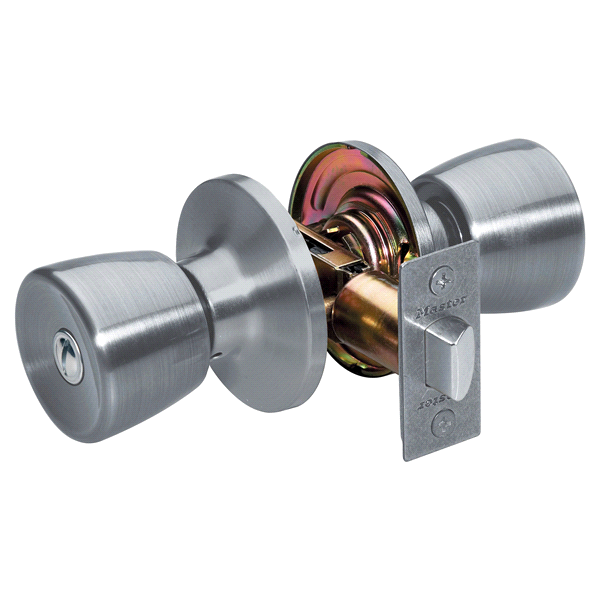 slide 1 of 1, Master Lock Satin Nickel Tulip Privacy Door Lock TUO0315, 1 ct