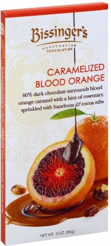 slide 1 of 1, Bissinger's Caramelized Blood Orange 60% Dark Chocolate Bar, 3 oz